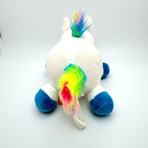Adventure Planet Plush Unicorn Toy Rainbow Mane Blue Hooves Soft & Cuddly - Picture 8 of 9